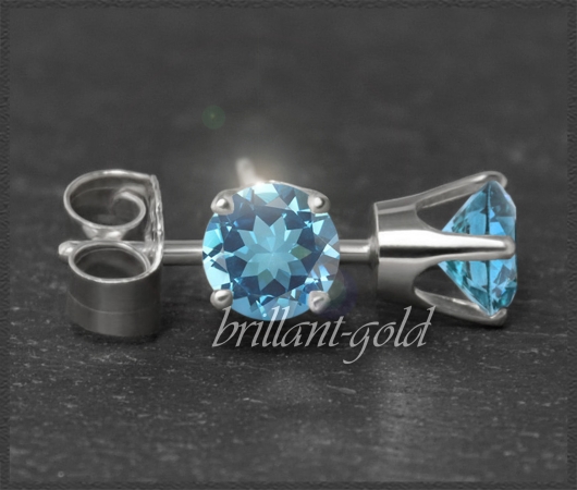 Ohrstecker 585 Gold Topas blau 4,5,6,7mm